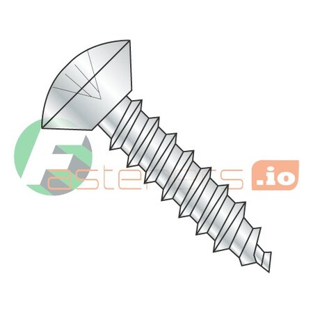 Newport Fasteners Sheet Metal Screw, #10-16 x 1/2 in, Zinc Plated Steel Oval Head Phillips Drive, 6500 PK 399921-6500